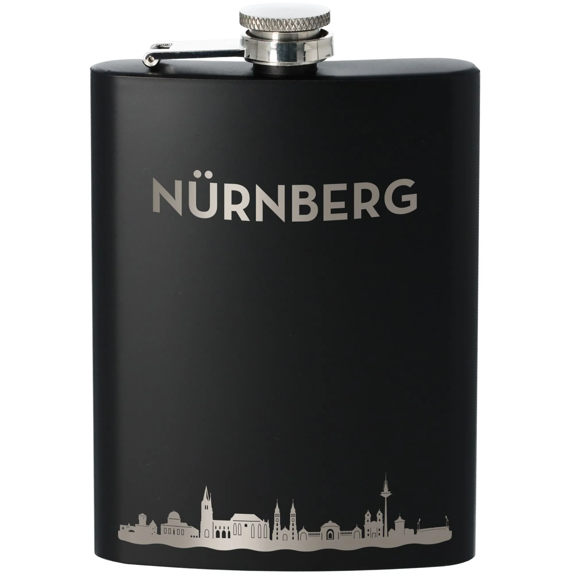 Flachmann Skyline Nürnberg Schwarz 225ml