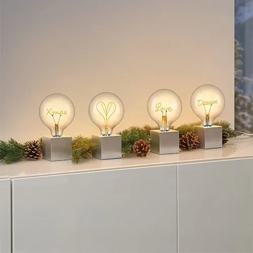 globe lights, bulb lamps, decor lights, string of bulbs, tabletop decor
