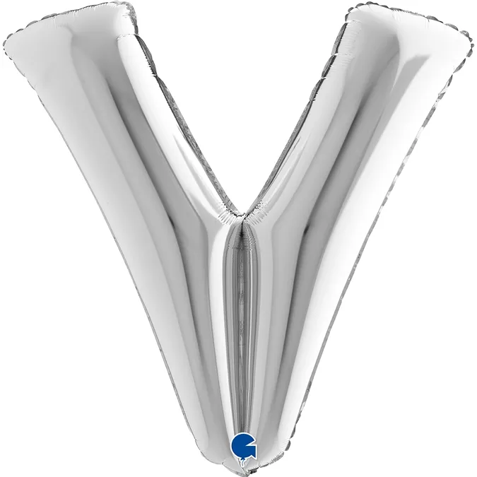 Folienballon Buchstabe V Silber 100cm