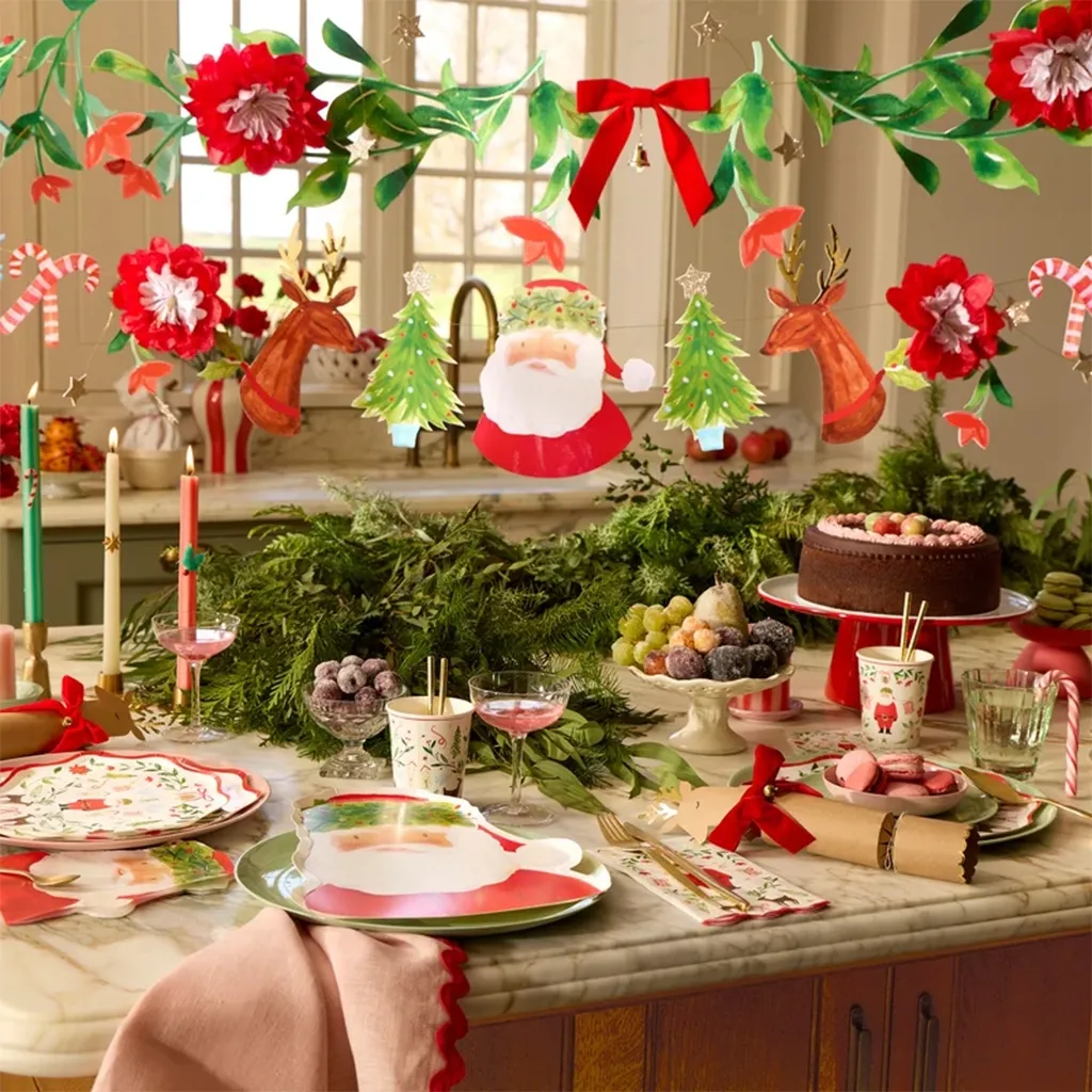 weihnachtsdeko, tischdekoration, kuchen, zuckerwerk, grünrot