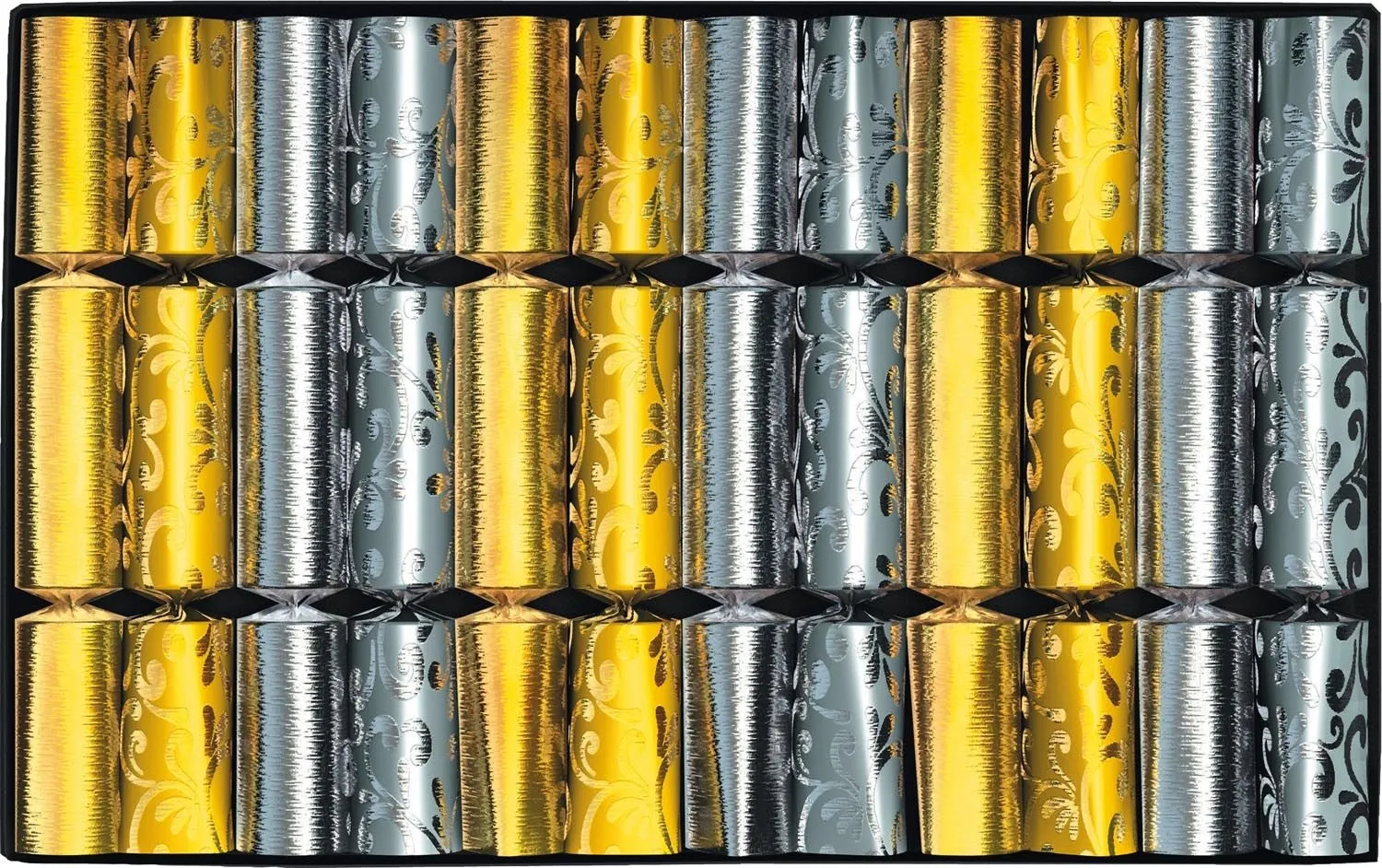 12 Knallbonbons Silber / Gold 18cm