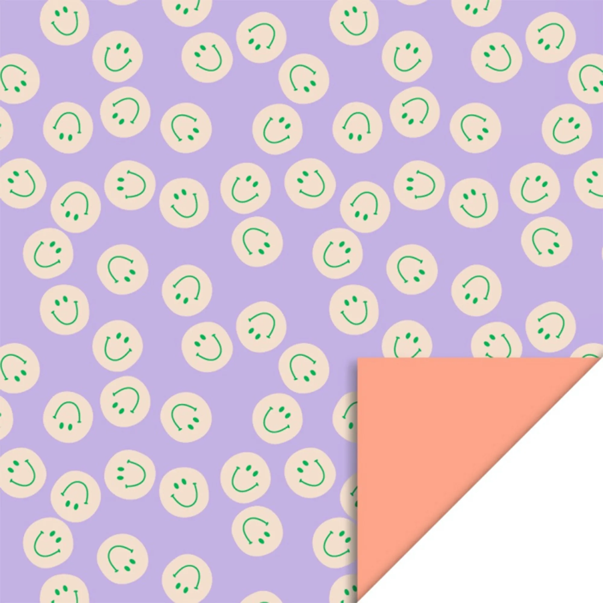 Geschenkpapier "Smiley" Lilac/Salmon 3 m