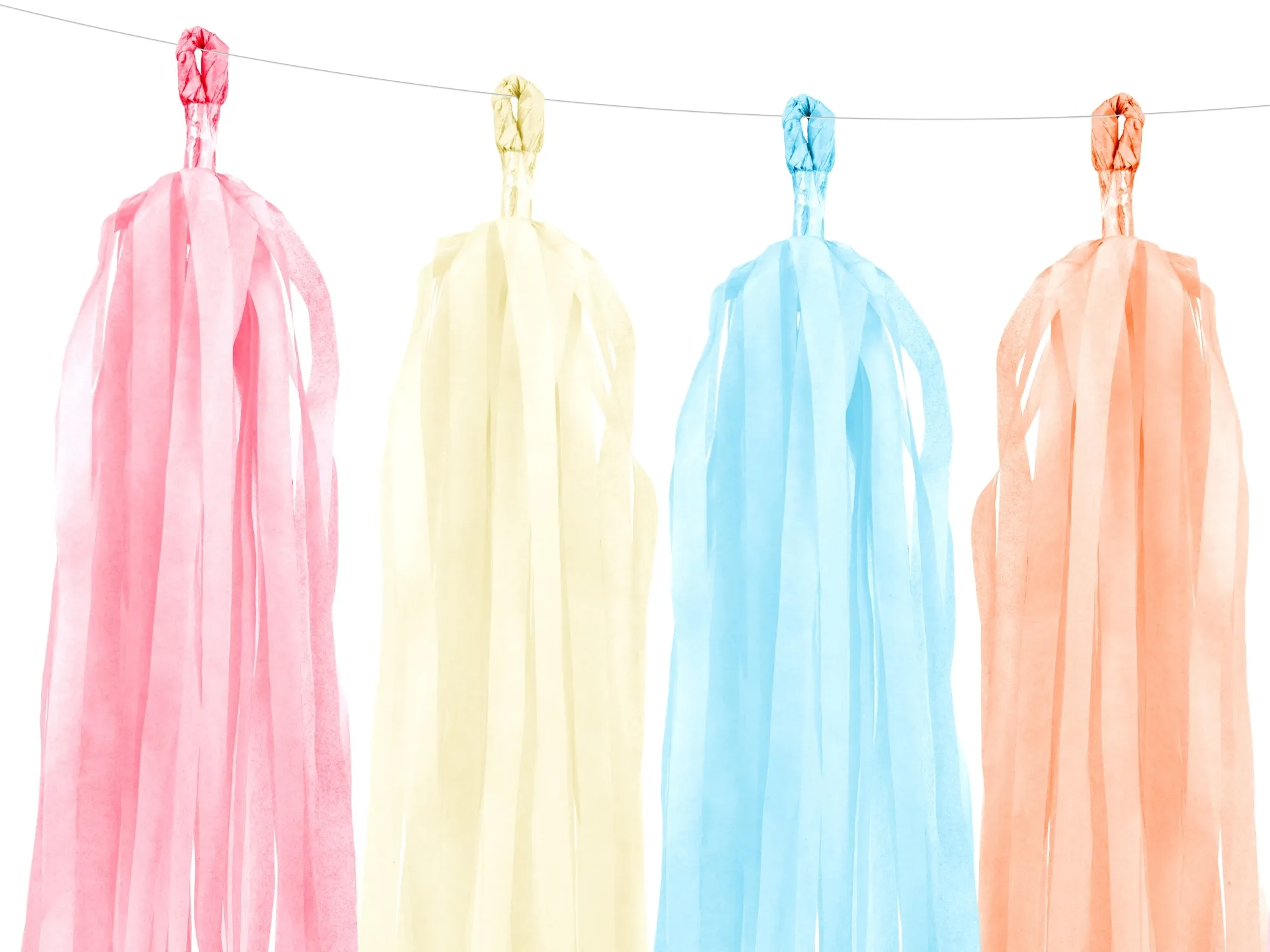 Tasselgirlande Pastellfarben - 12 Tassel