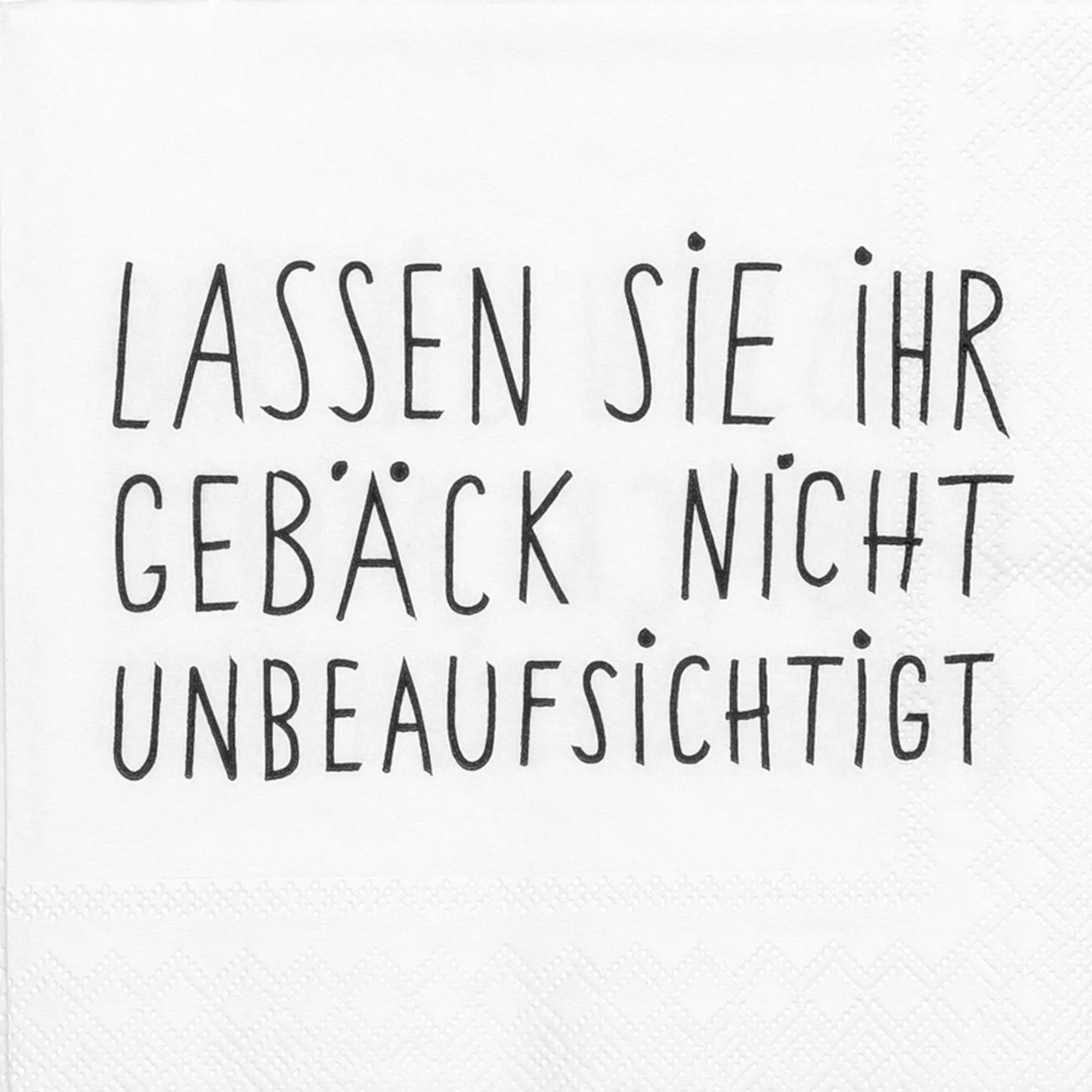 Räder Design - 20 Cocktailservietten "Lassen Sie ihr Gebäck nicht unbeaufsichtigt"