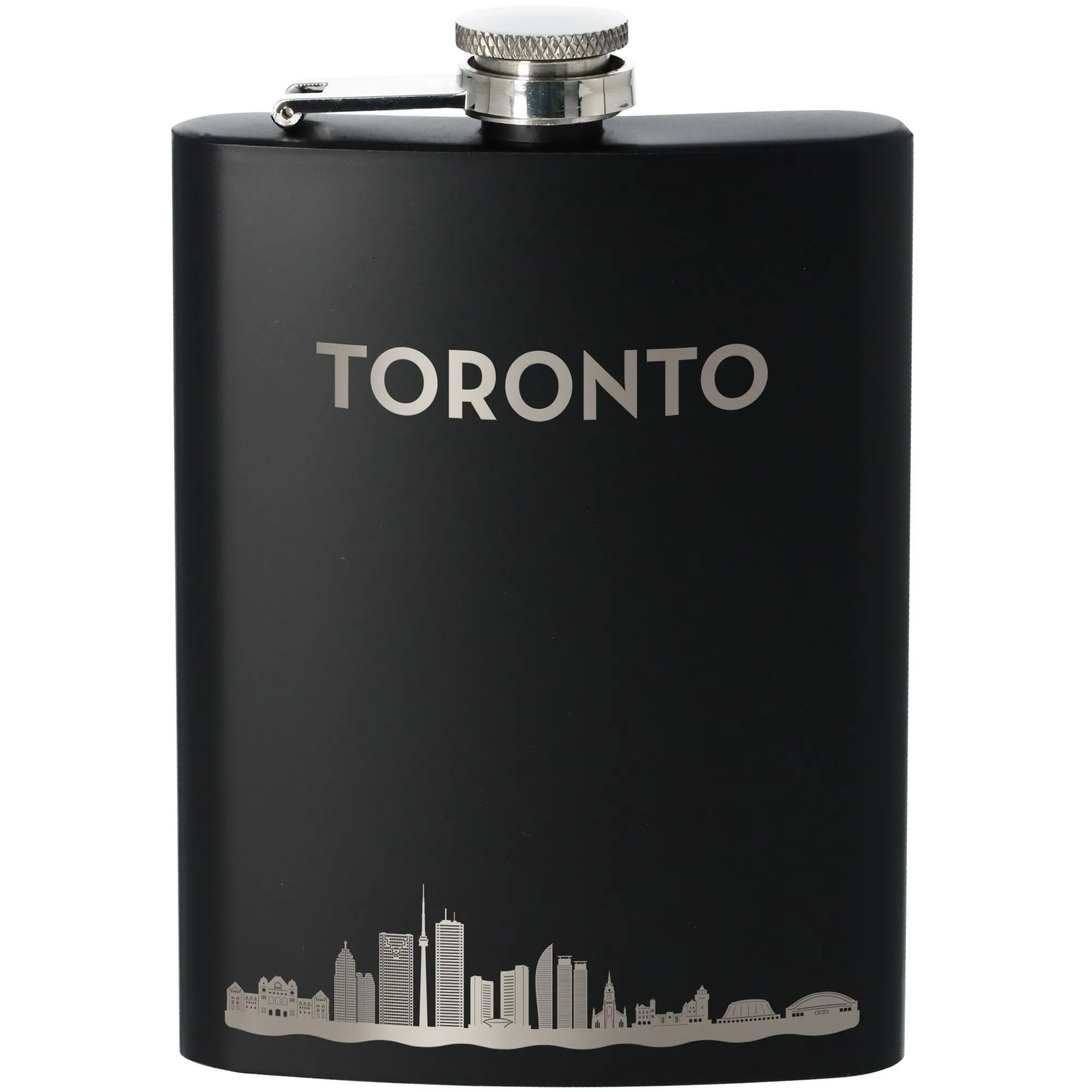 flask, metall, schwarz, toronto, städteansicht