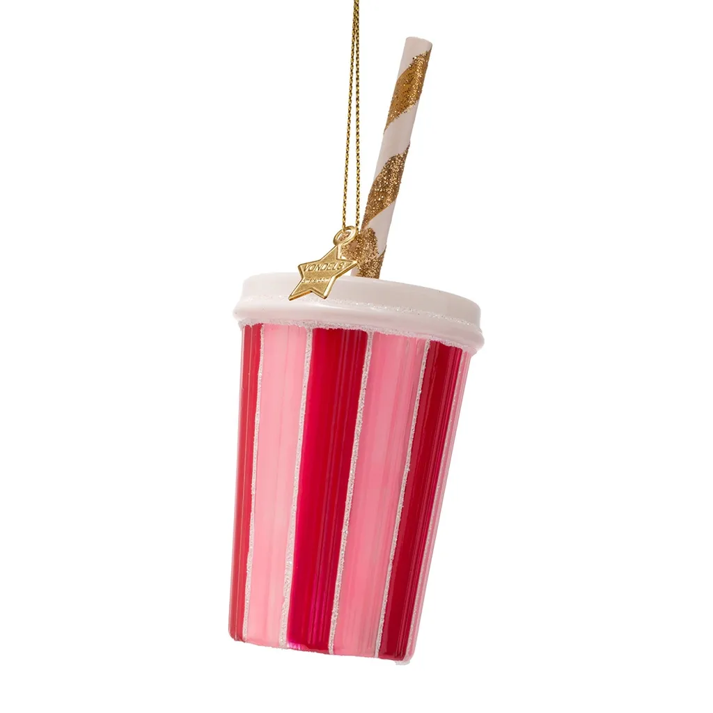 Stringbecher, Trinkbecher, Strohhalm, Glas/Becher, Gestreift
