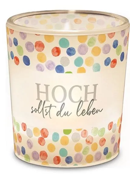 Teelichtglas "Hoch sollst du leben"