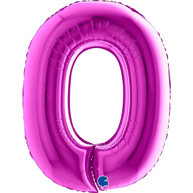 Folienballon Zahl 0 Lila 100cm