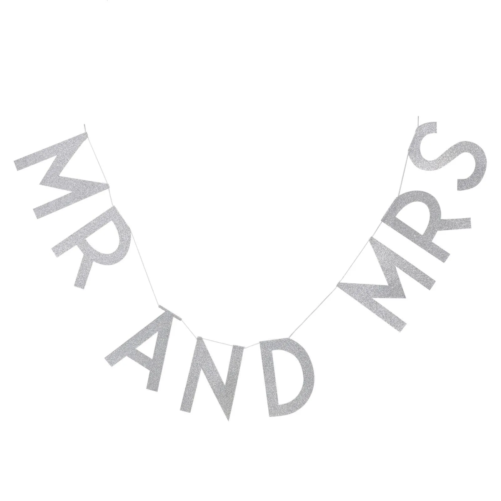 Metallic Perfection - Silber Glitzer Mr. And Mrs. Girlande