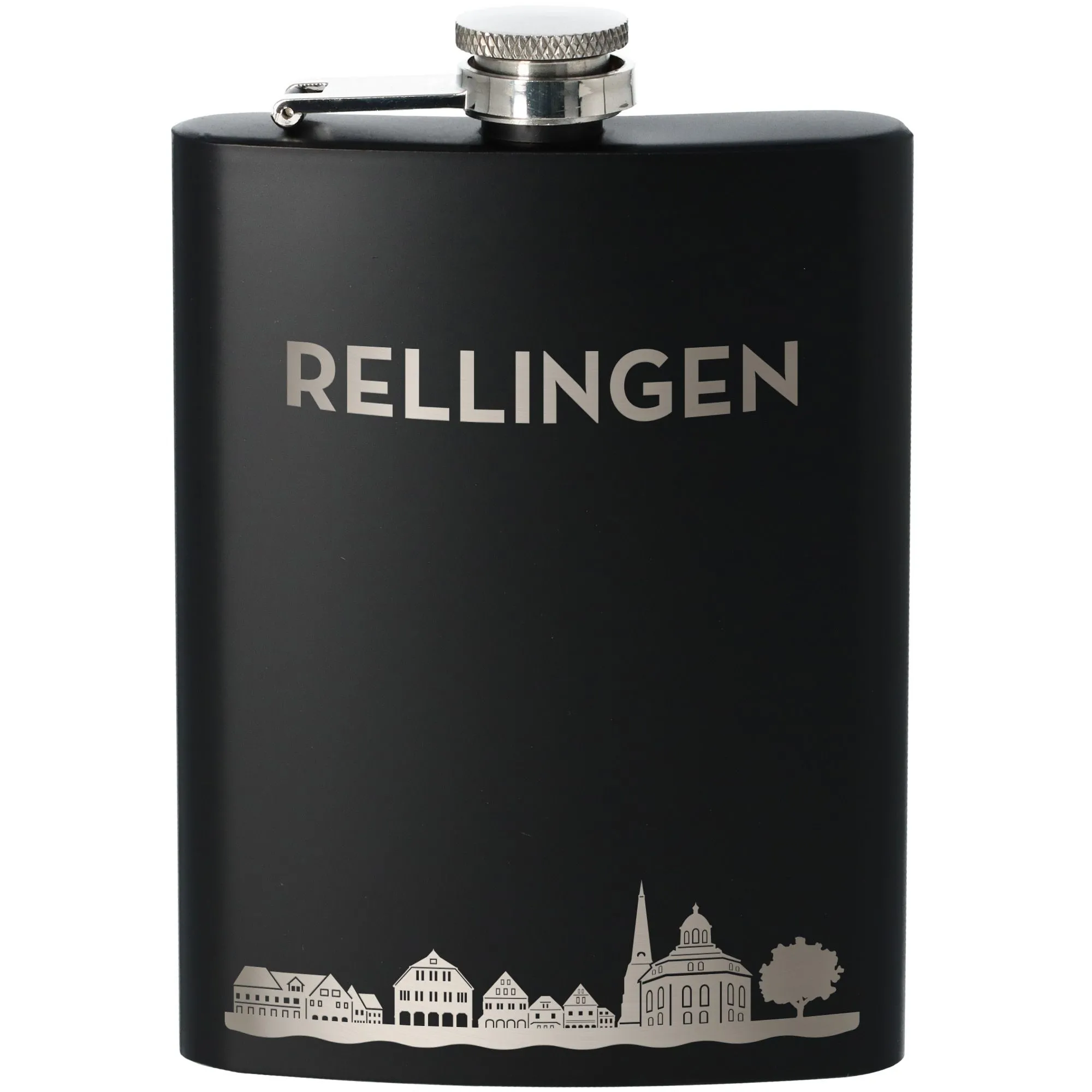 Flachmann Skyline Rellingen Schwarz 225ml