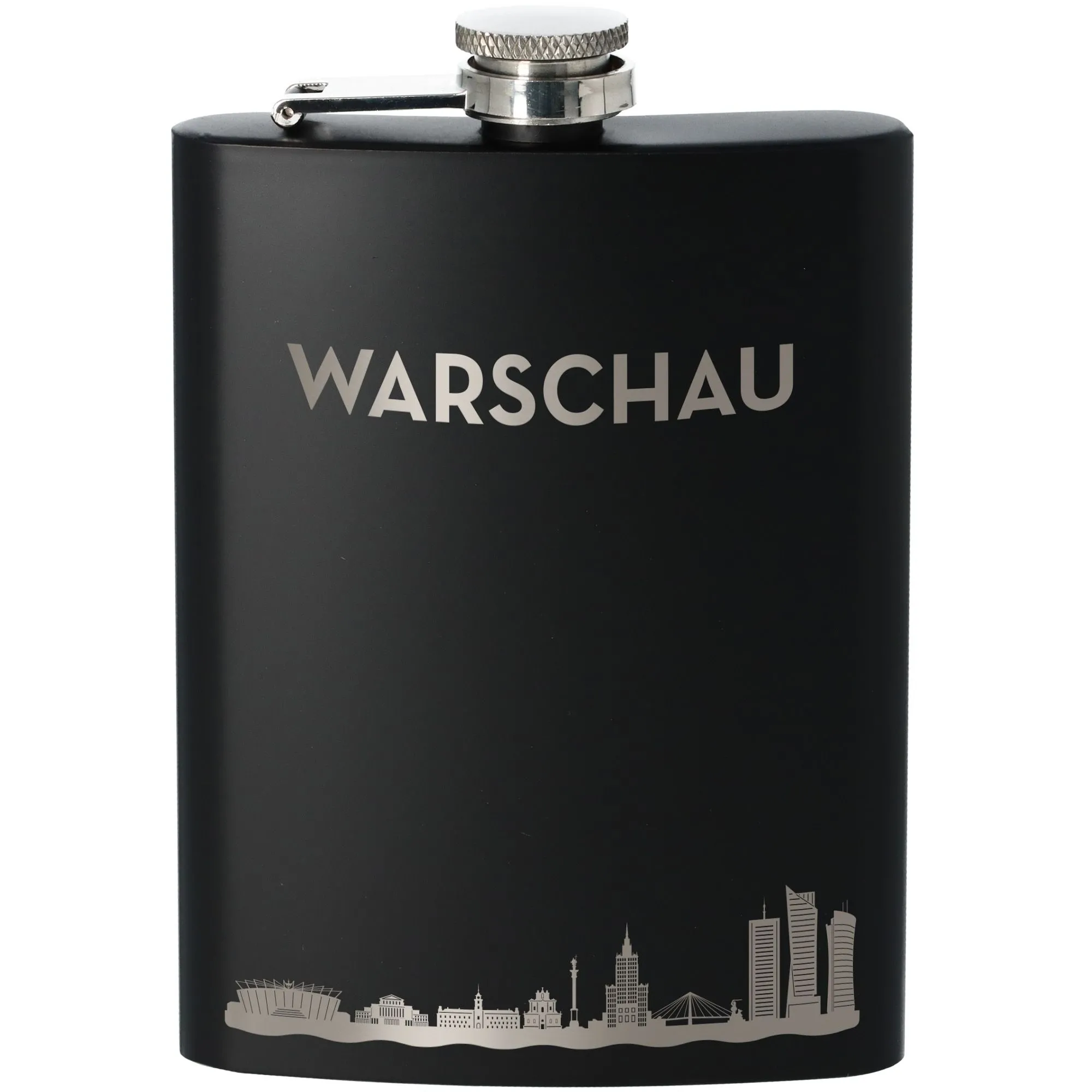 Flasche, Flachmann, Schwarz, Korkverschluss, Städtische Silhouette