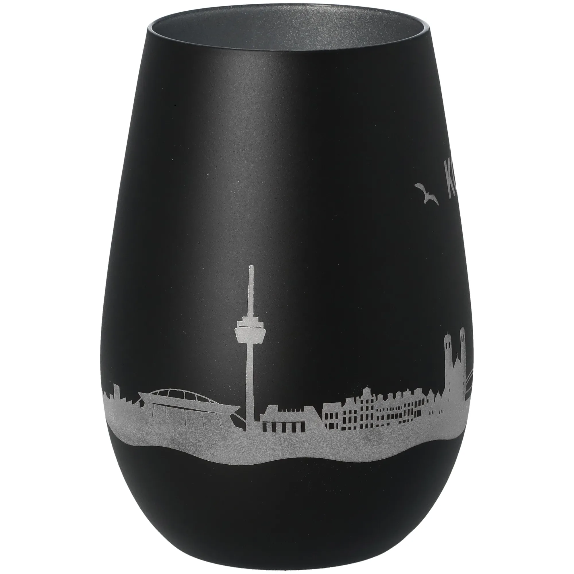 Windlicht Skyline Köln Schwarz/Silber
