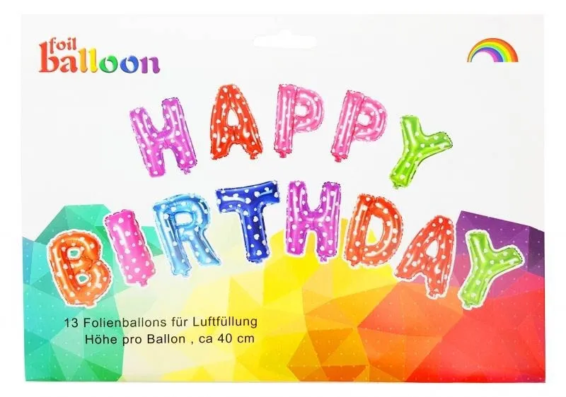 Folienballon-Girlande Happy Birthday Bunt