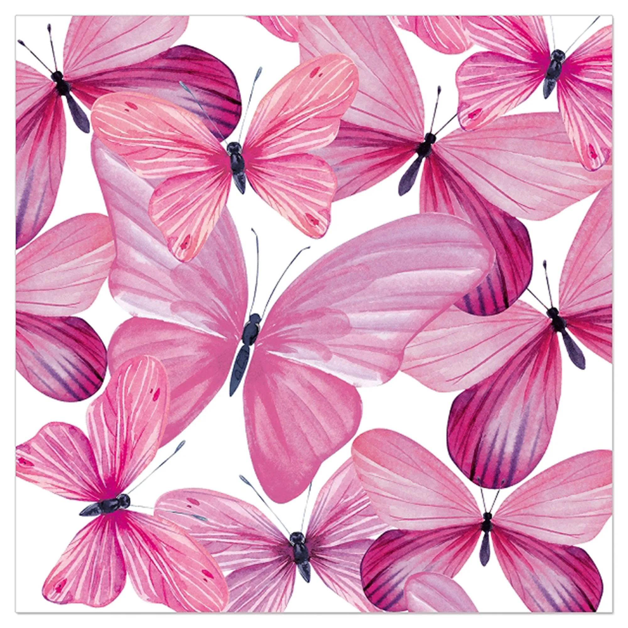 20 Servietten "Pinke Schmetterlinge"