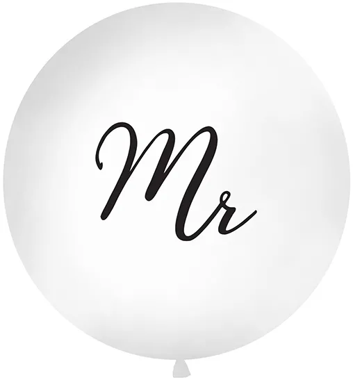 Latexballoon Gigant Mr. White Ø 100cm