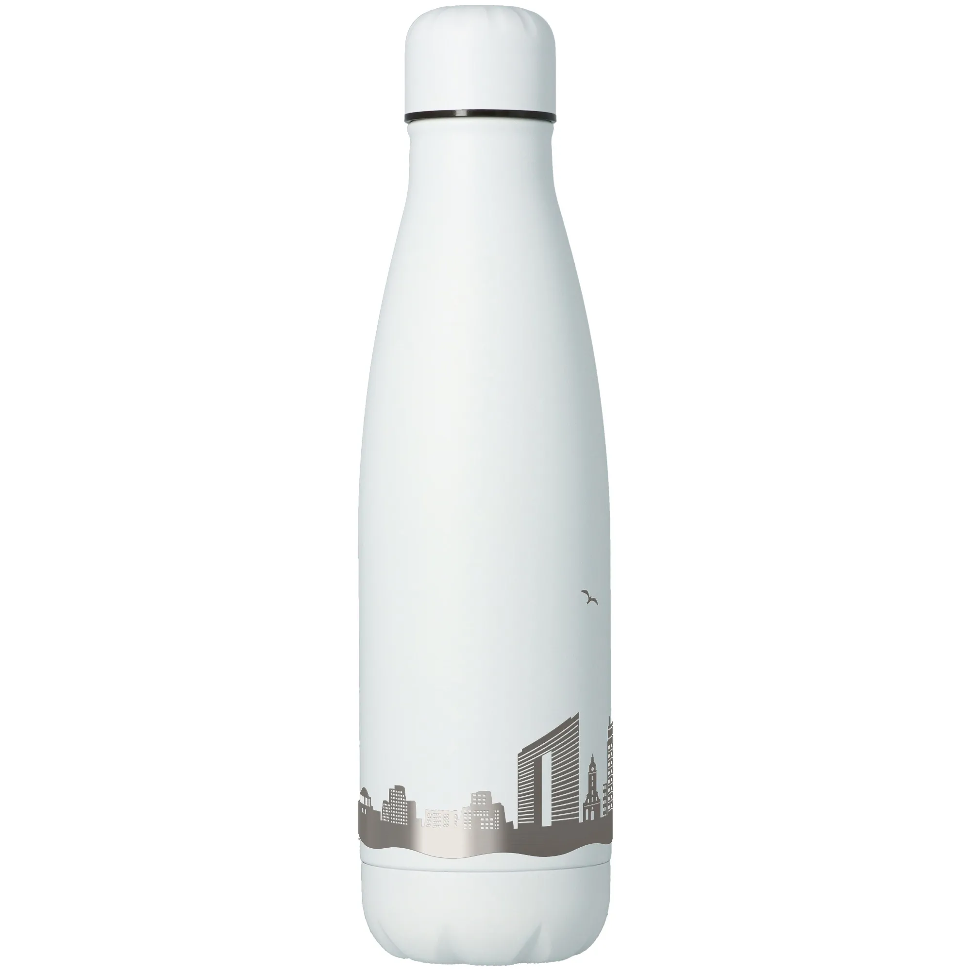 Trinkflasche Skyline Düsseldorf Weiß 500ml