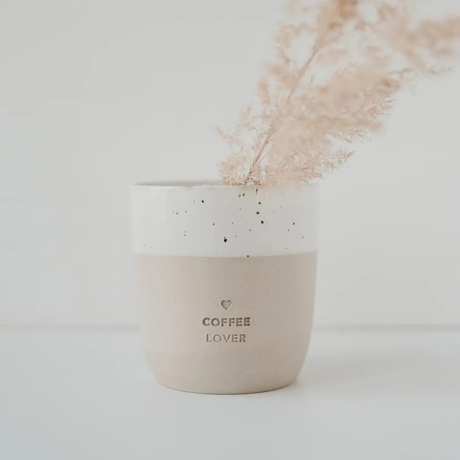 Eulenschnitt - Steingut-Becher "Coffee Lover"