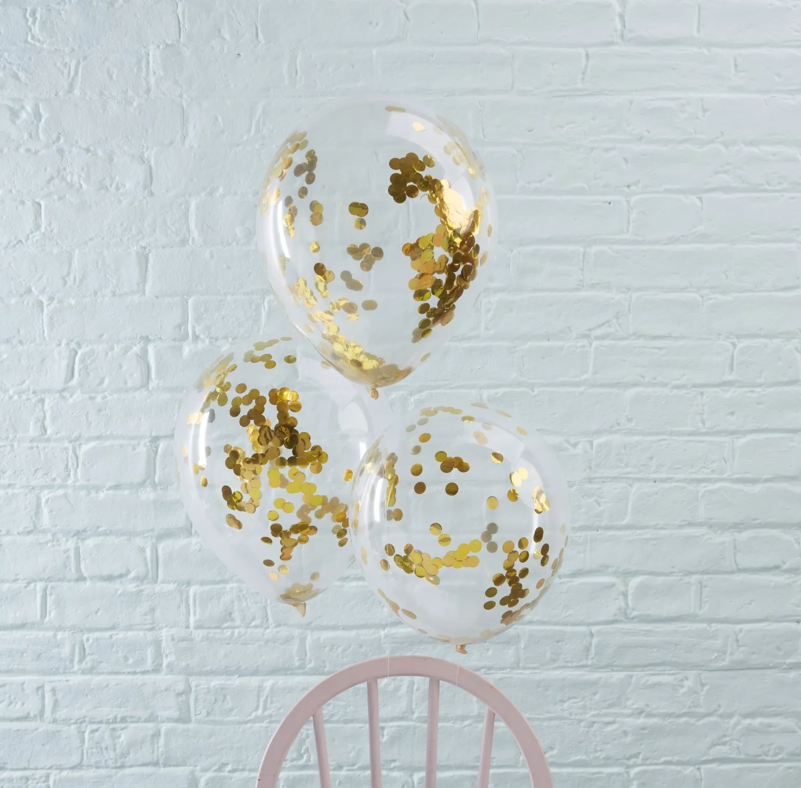 Pick and Mix - 5 Latexballons mit goldenem Konfetti Ø 30cm