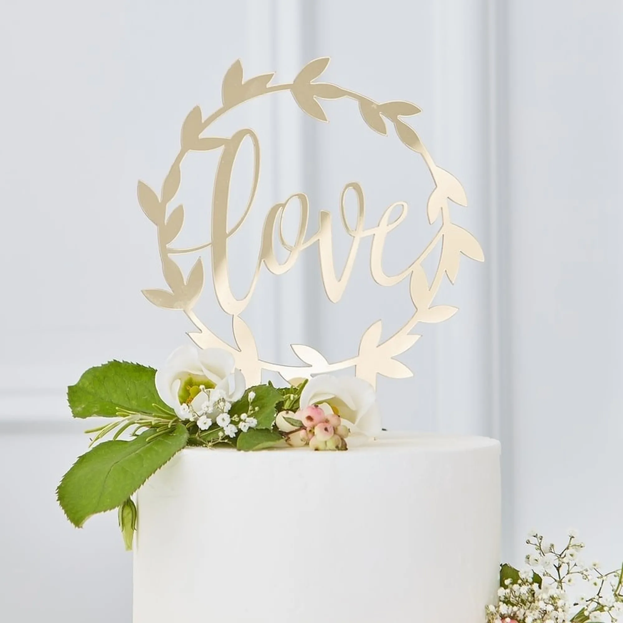 Gold Wedding Love Kuchen Aufsteller 15x20 cm
