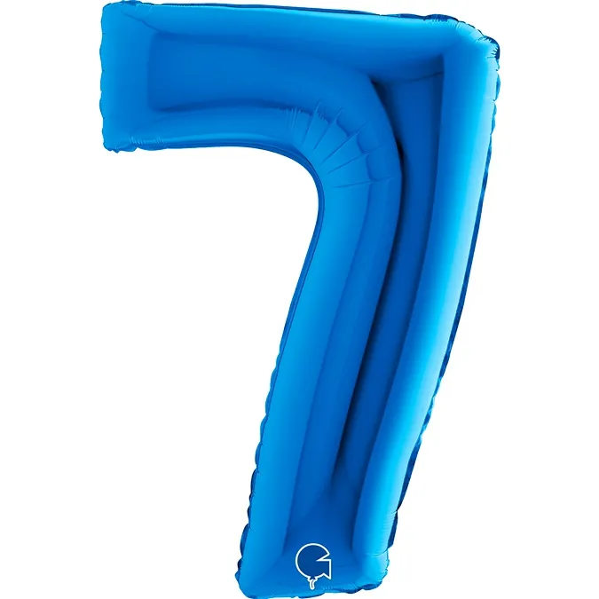 Folienballon Zahl 7 Blau 100cm