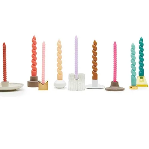 Kerze, verzinkte Kerze, bunte Kerze, Kerzen-Set, gedrehte Kerze