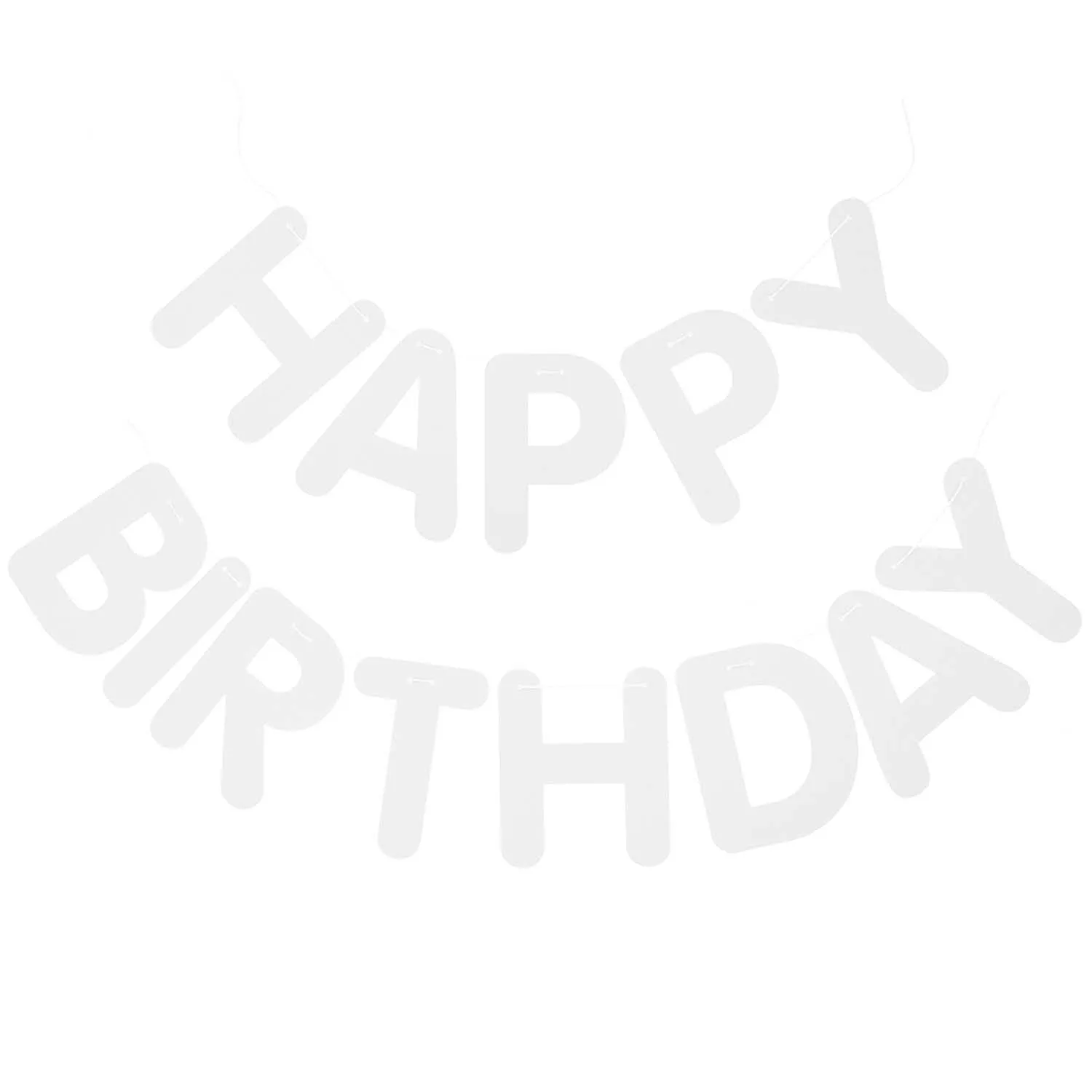 Girlande "Happy Birthday" Weiß