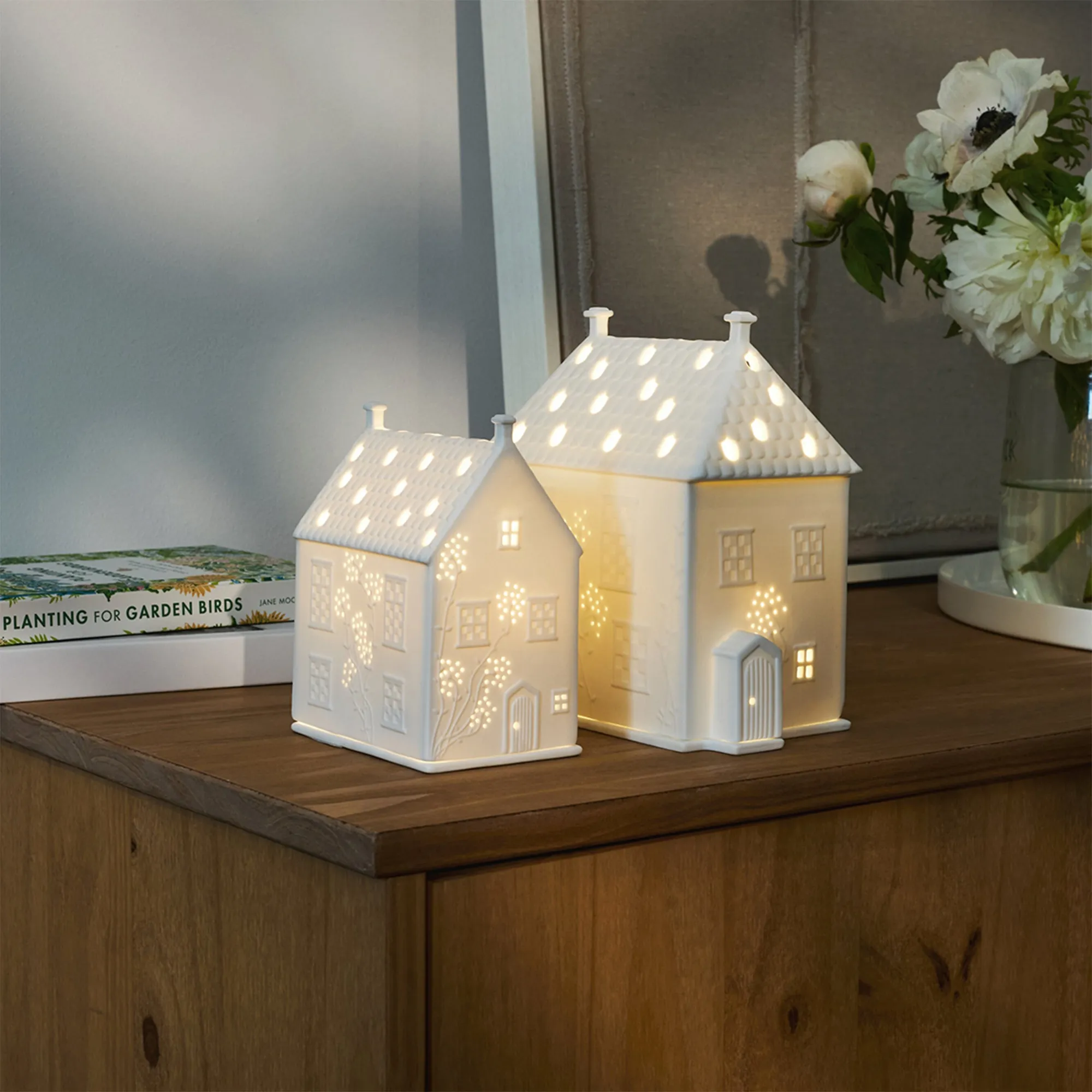 Dekohaus, Lichterhaus, Porzellan, Weihnachtsdeko, Leuchtend