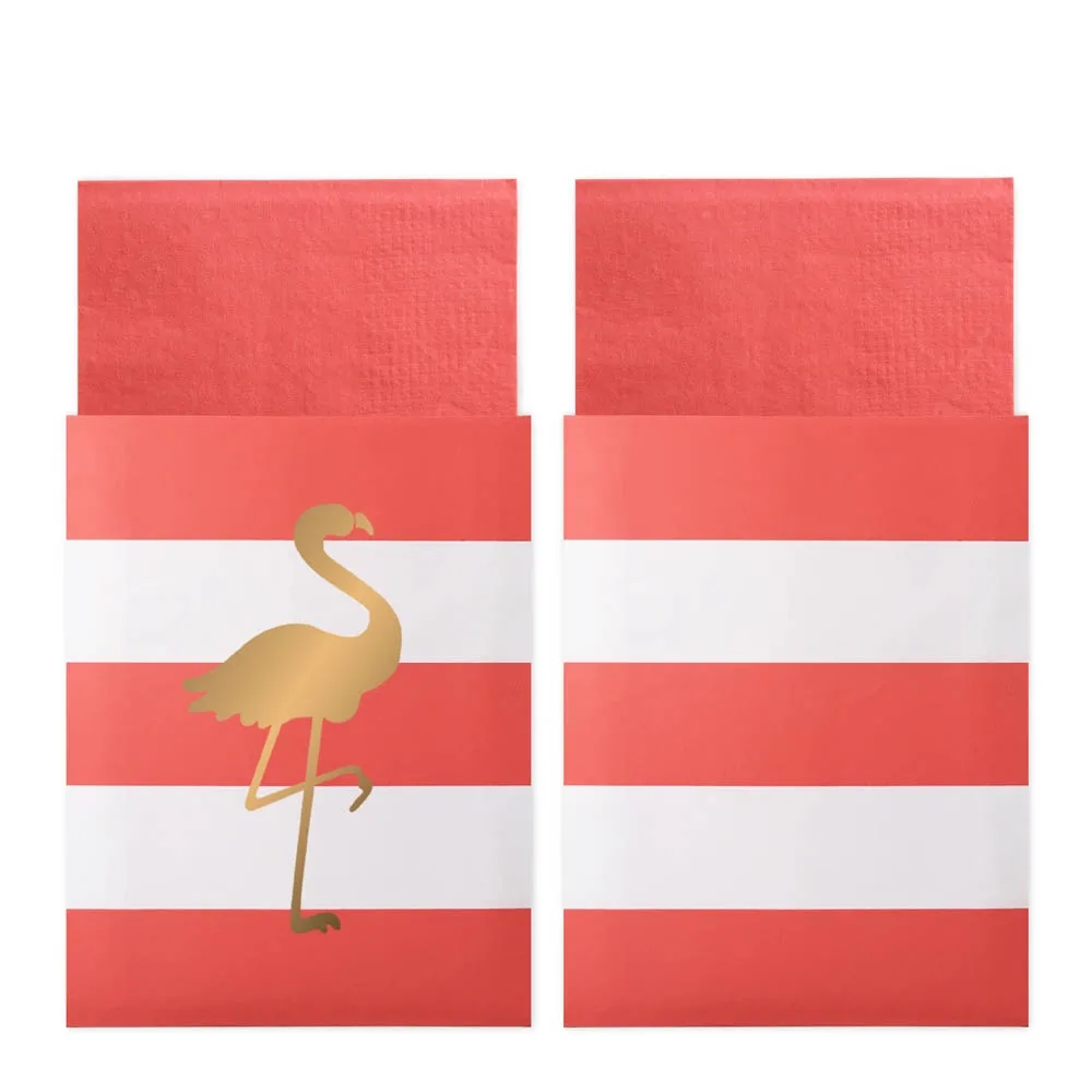 20 Servietten in Taschen "Flamingo"