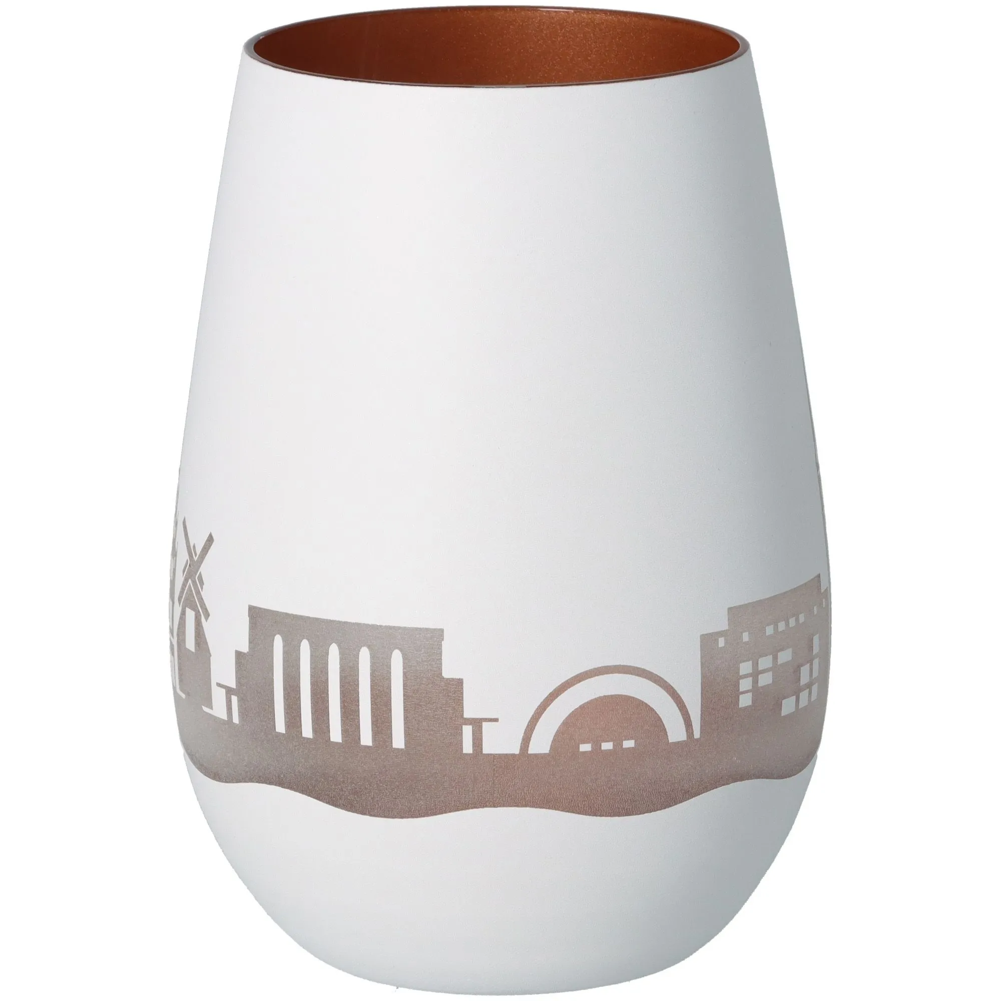 Goodtimes Windlicht Skyline Bielefeld Weiß/Bronze