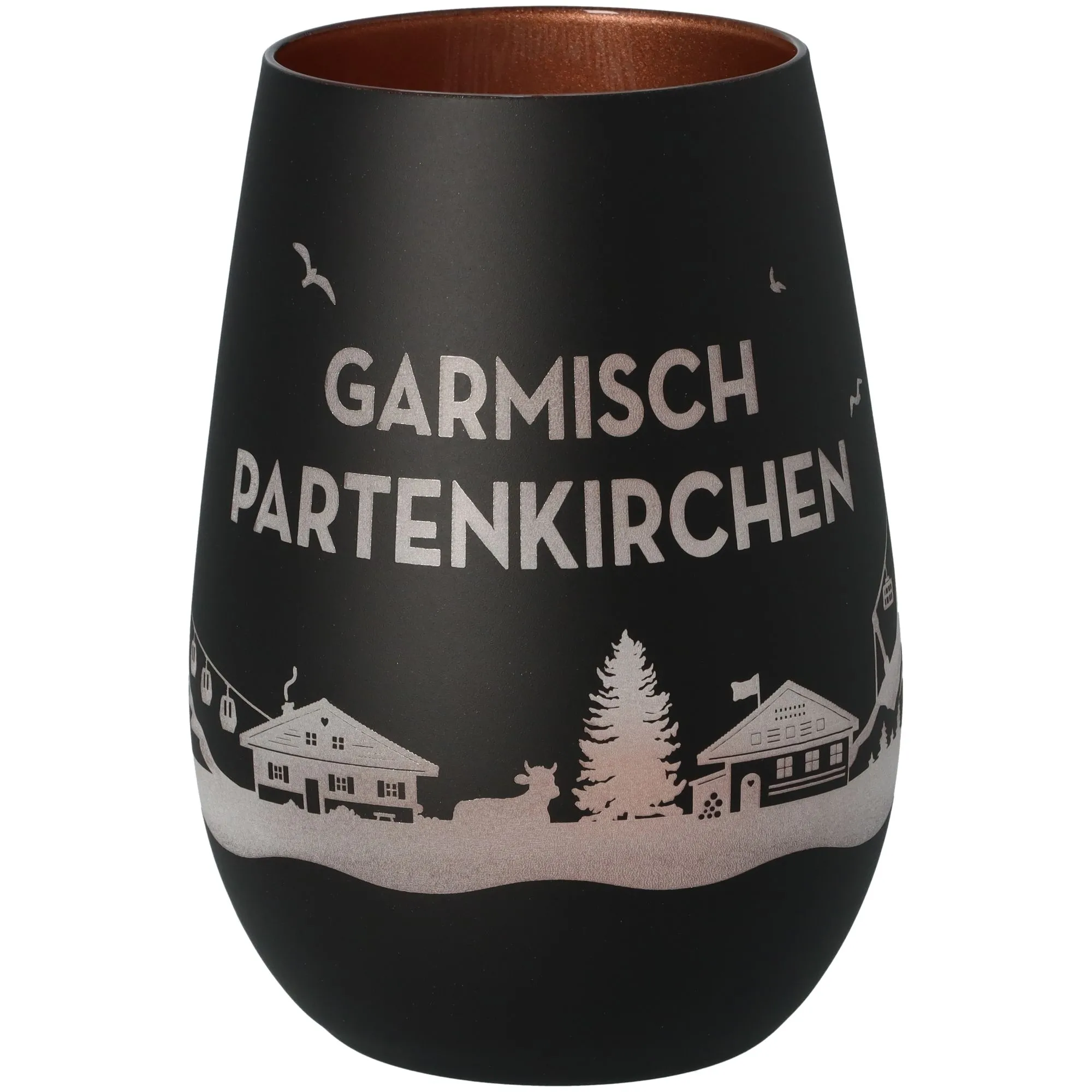 Windlicht Skyline Garmisch-Partenkirchen Schwarz/Bronze