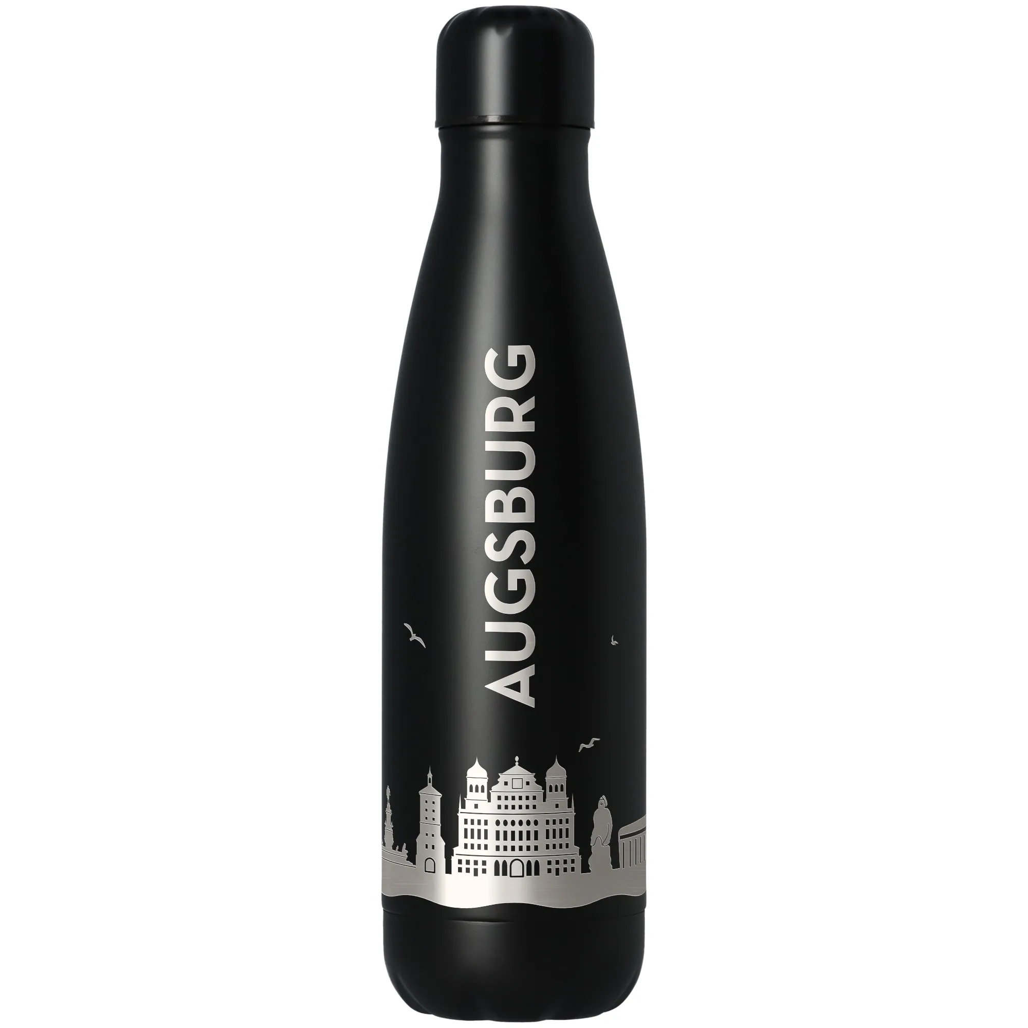 Trinkflasche Skyline Augsburg Schwarz 500ml