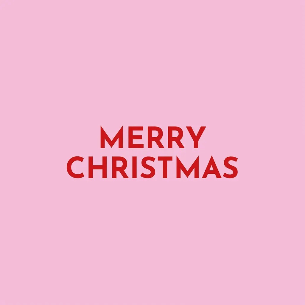 20 Cocktailservietten "Merry Christmas" Rosa/Rot