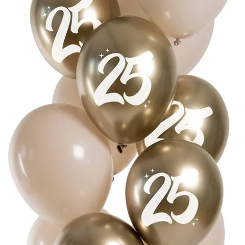 balloons, birthday, foil balloon, gold, numbers 25