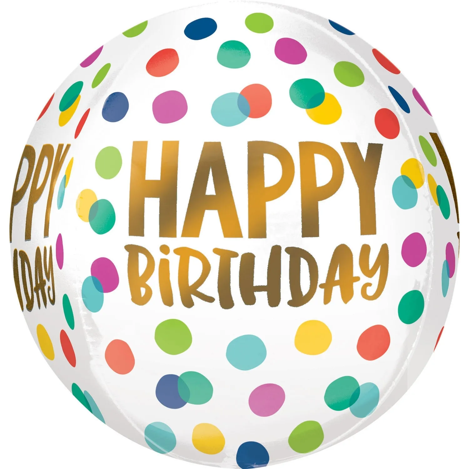 Orbz Ballon "Happy Birthday" Punkte  40cm