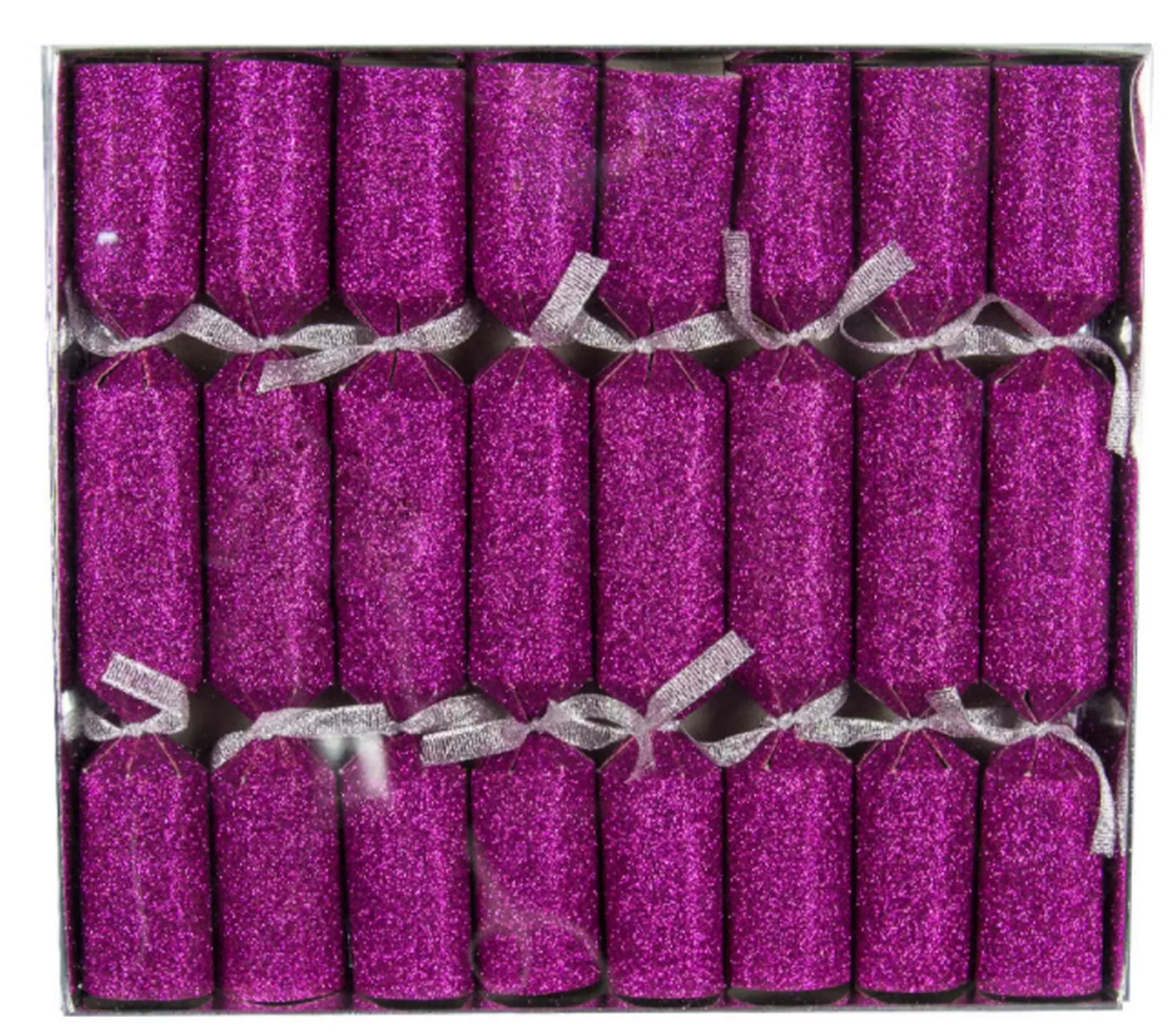 8 Knallbonbons Pink Glitter 22 cm