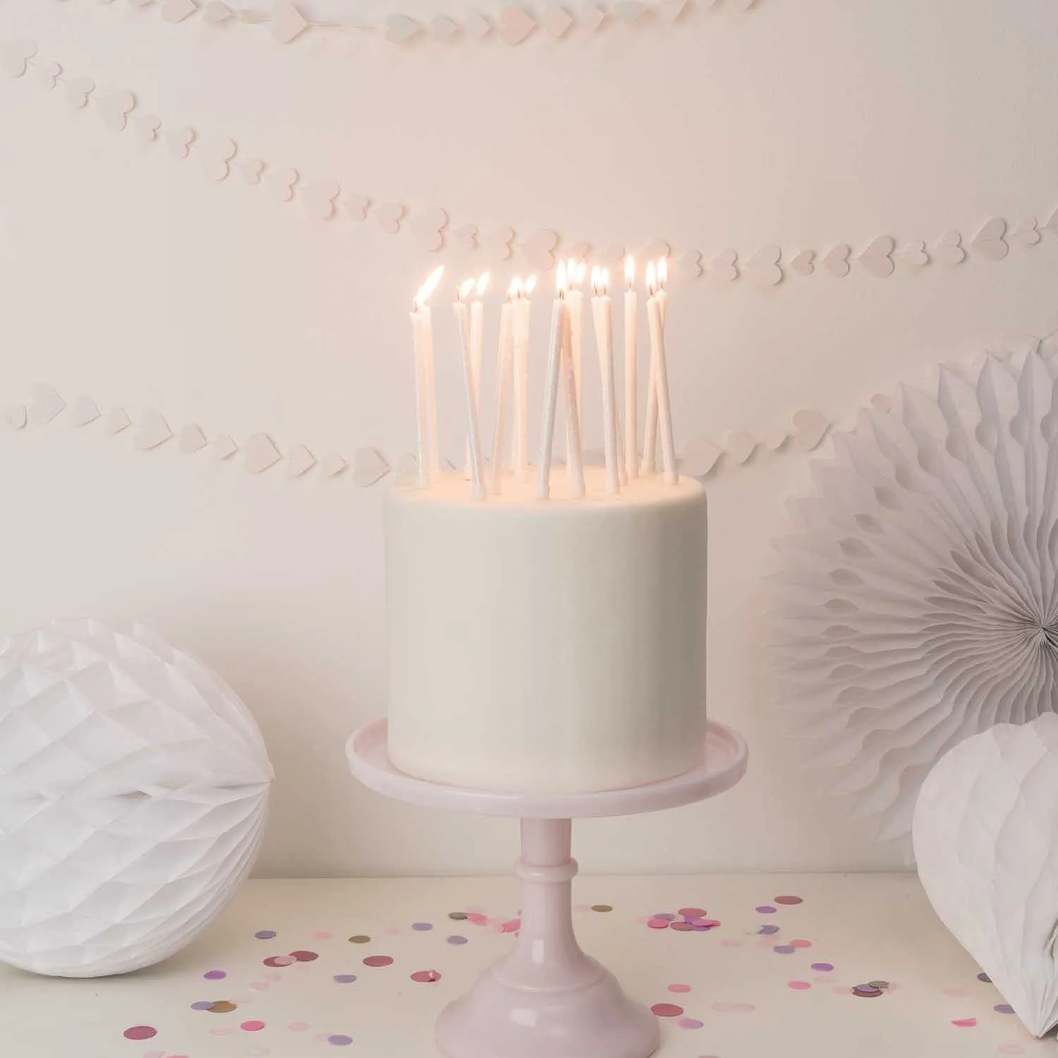 16 Kuchenkerzen in Weiß