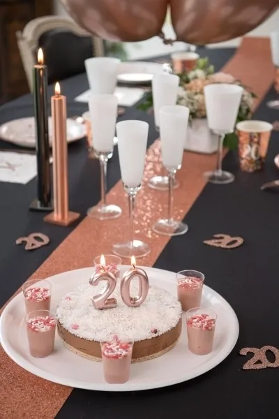 Zahlenkerze "2", Roségold