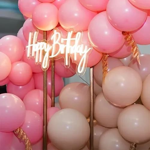 Luftballon, Ballonengirlande, Geburtstagsdeko, Neon-Schriftzug, Dekoration