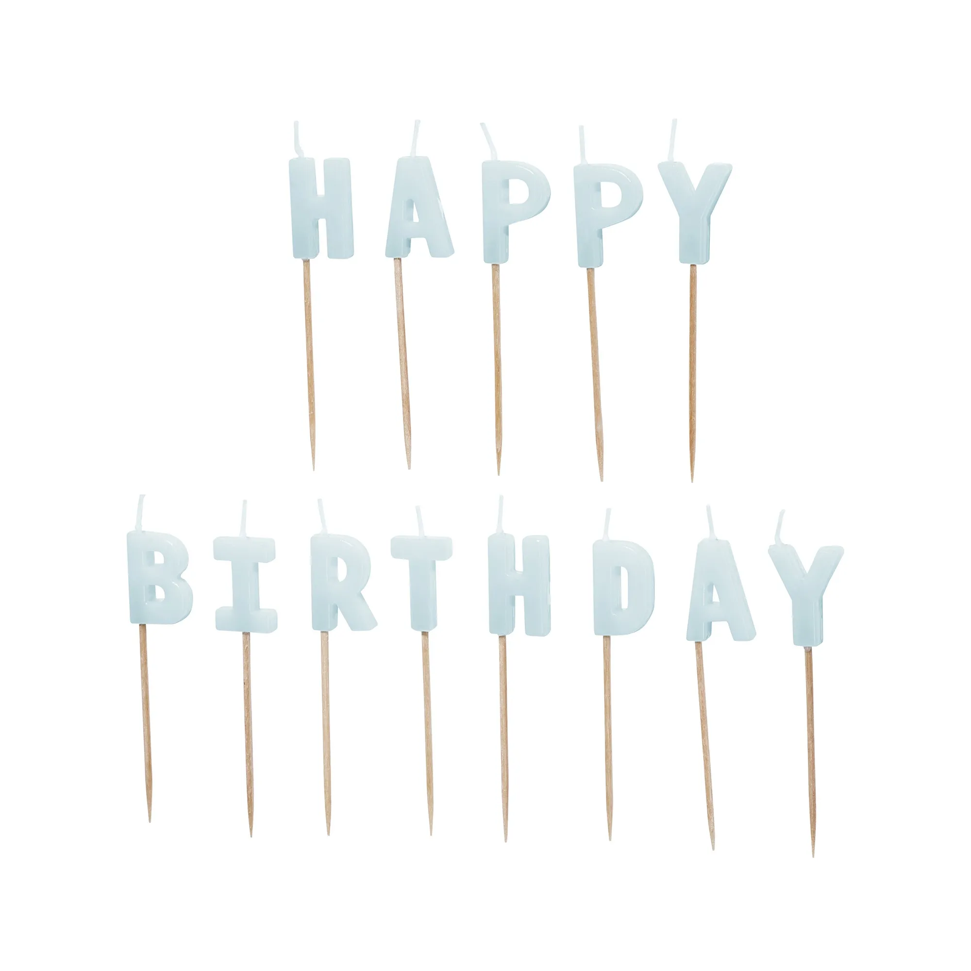 Geburstagskerzen "Happy Birthday" Hellblau