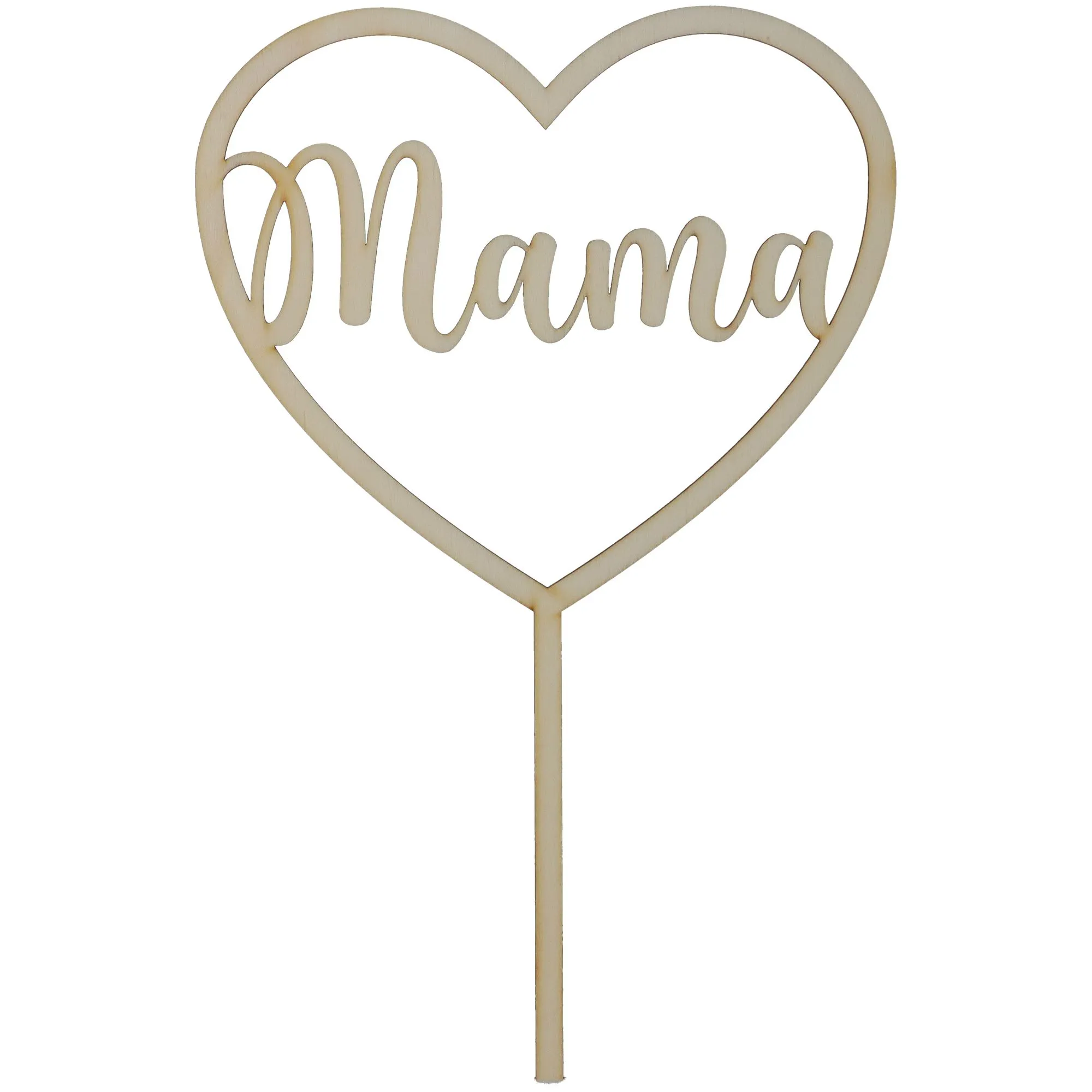 Cake Topper "Mama" Herz groß aus Holz