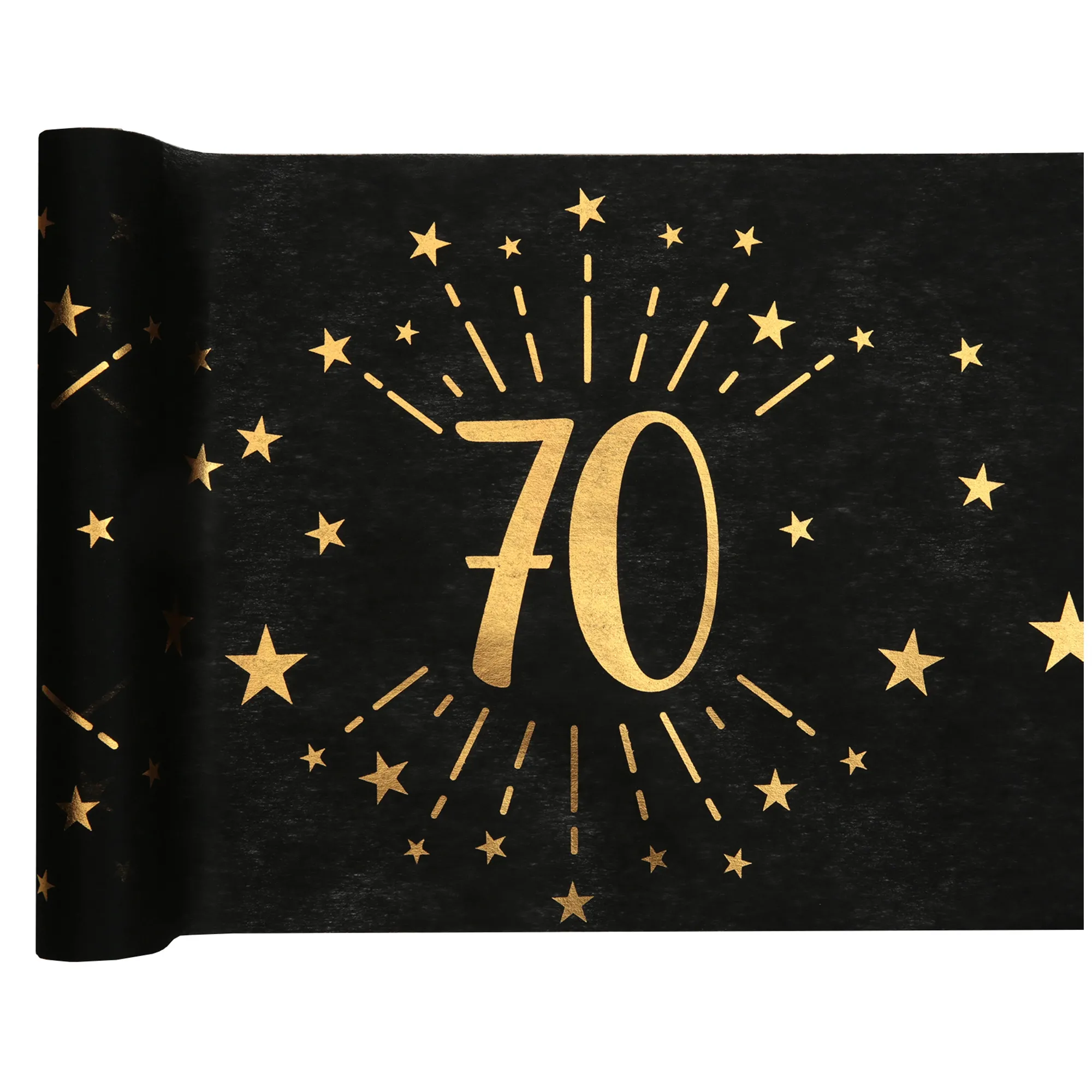 70. Geburtstag - Tischläufer, Schwarz/Gold