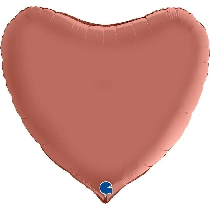 Folienballon "Herz" Satin Roségold, 90cm