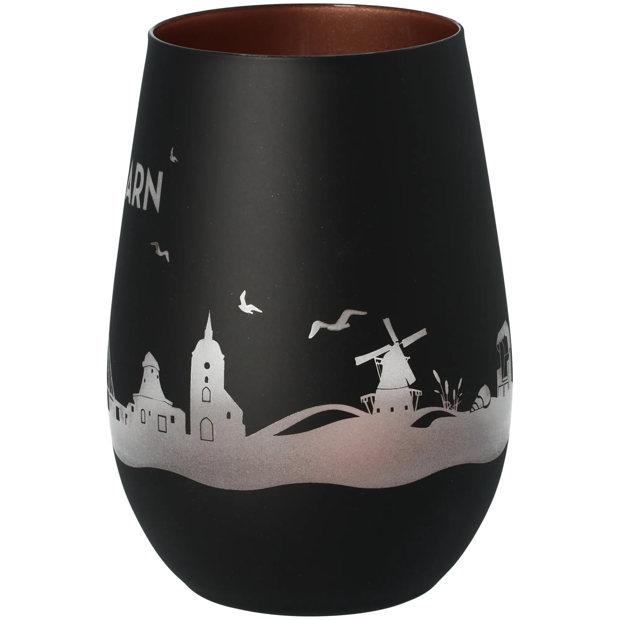 Windlicht Skyline Fehmarn Schwarz/Bronze